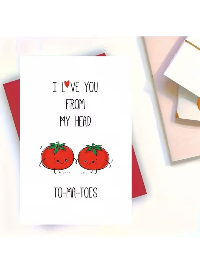 Kandid Cute Valentine's Card 1pc "Head to Toe" (Tomato) - Image 4